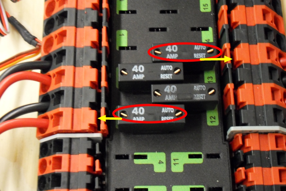 Installing 40A breakers in the PDP.