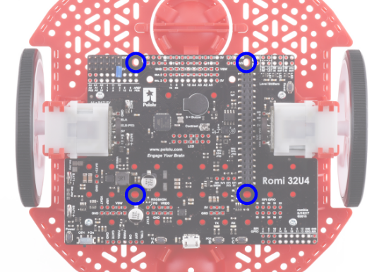 Mounting holes for the Raspberry Pi