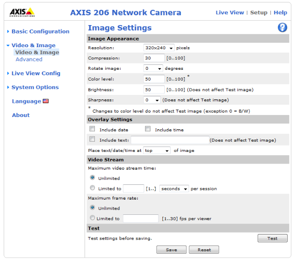 Manually set the desired camera properties.