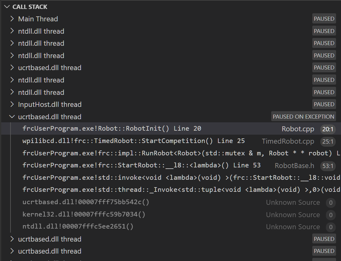 Stack Trace associated with a null-related error