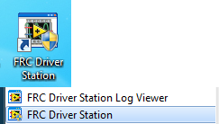 The Driver Station icon found on the desktop.