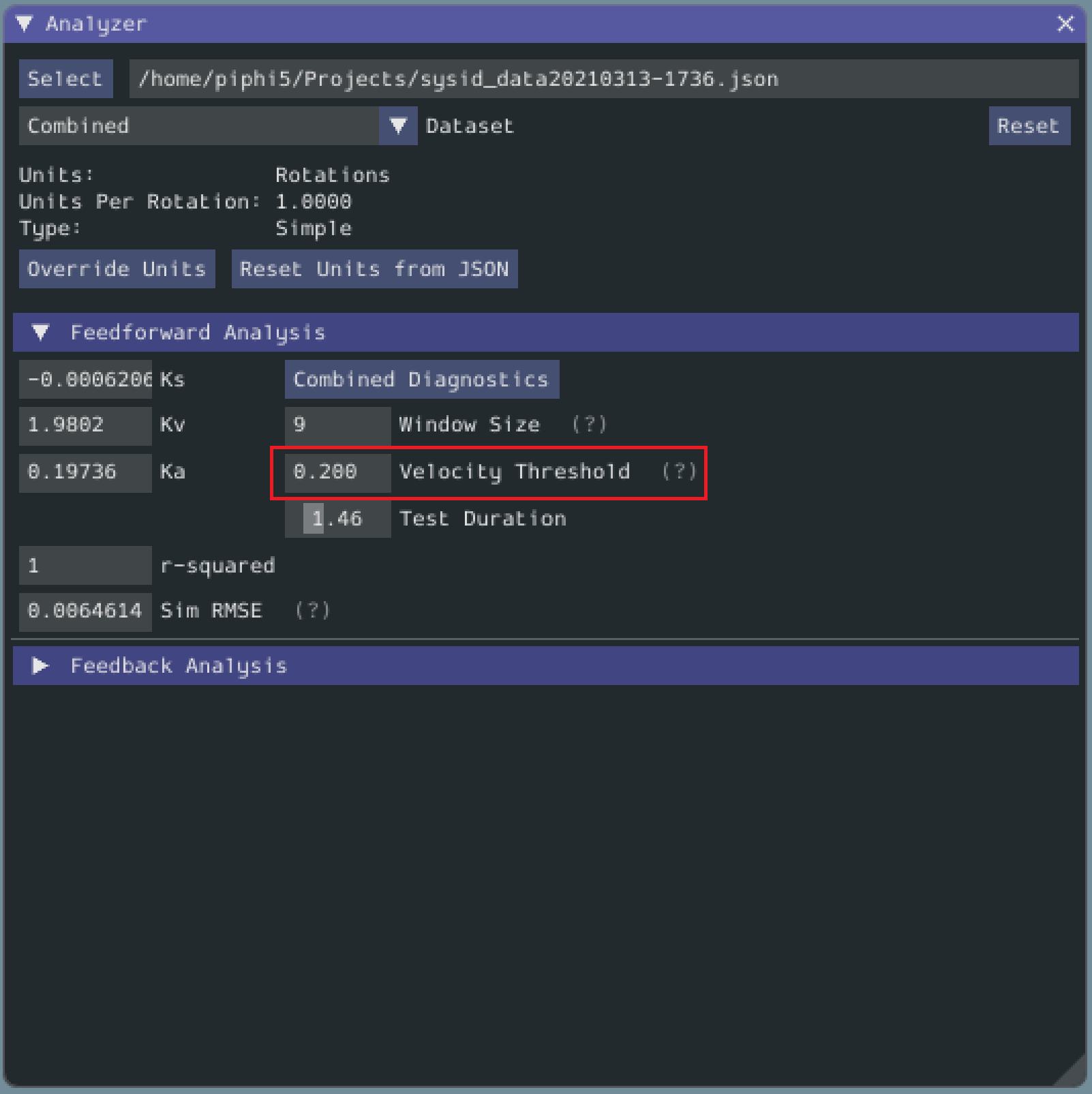 Motion threshold selector