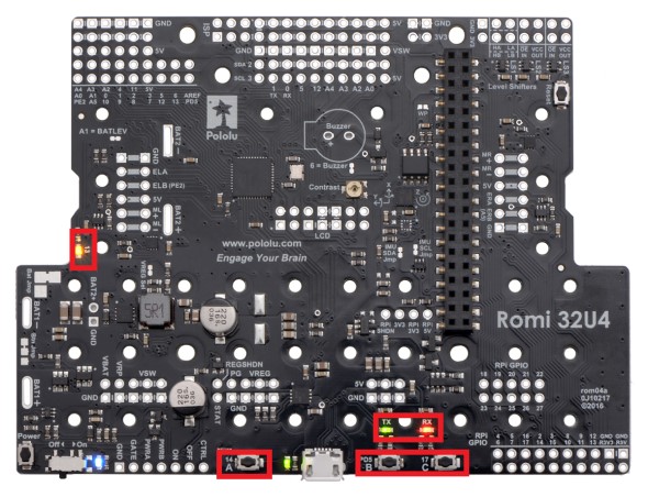 Romi LEDs and Buttons