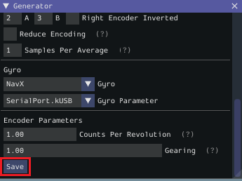 Saving the configuration file