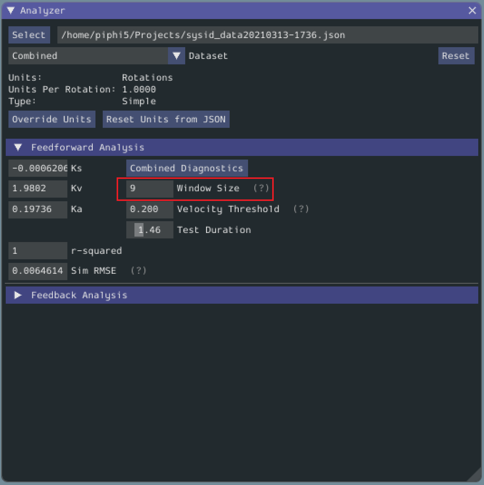 Picture of the window size selector